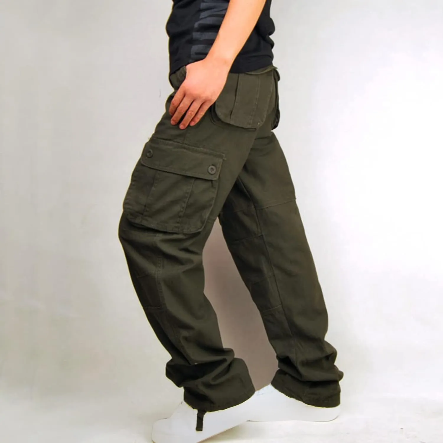 Muscularfit Camo Cargo Pants for Men 2023 Big and Tall Multi Pockets Loose Straight Sweatpants Outdoor Fashion Athletic Pants