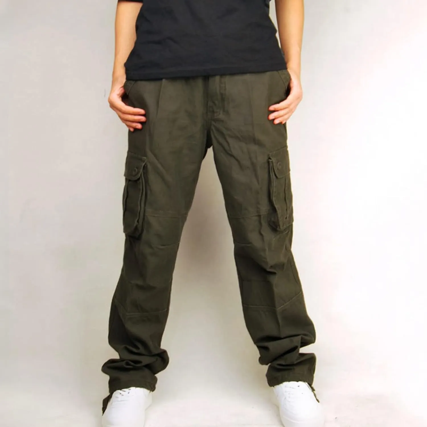 Muscularfit Camo Cargo Pants for Men 2023 Big and Tall Multi Pockets Loose Straight Sweatpants Outdoor Fashion Athletic Pants