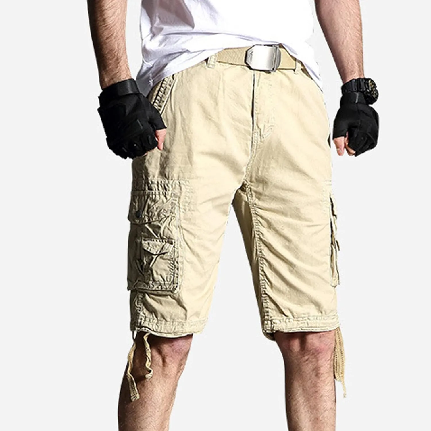 Muscularfit Mens Golf Shorts 6 Inch Inseam Regular Fit Elastic Waist Multi Pockets Cargo Shorts Ultimate Comfort Linen Shorts