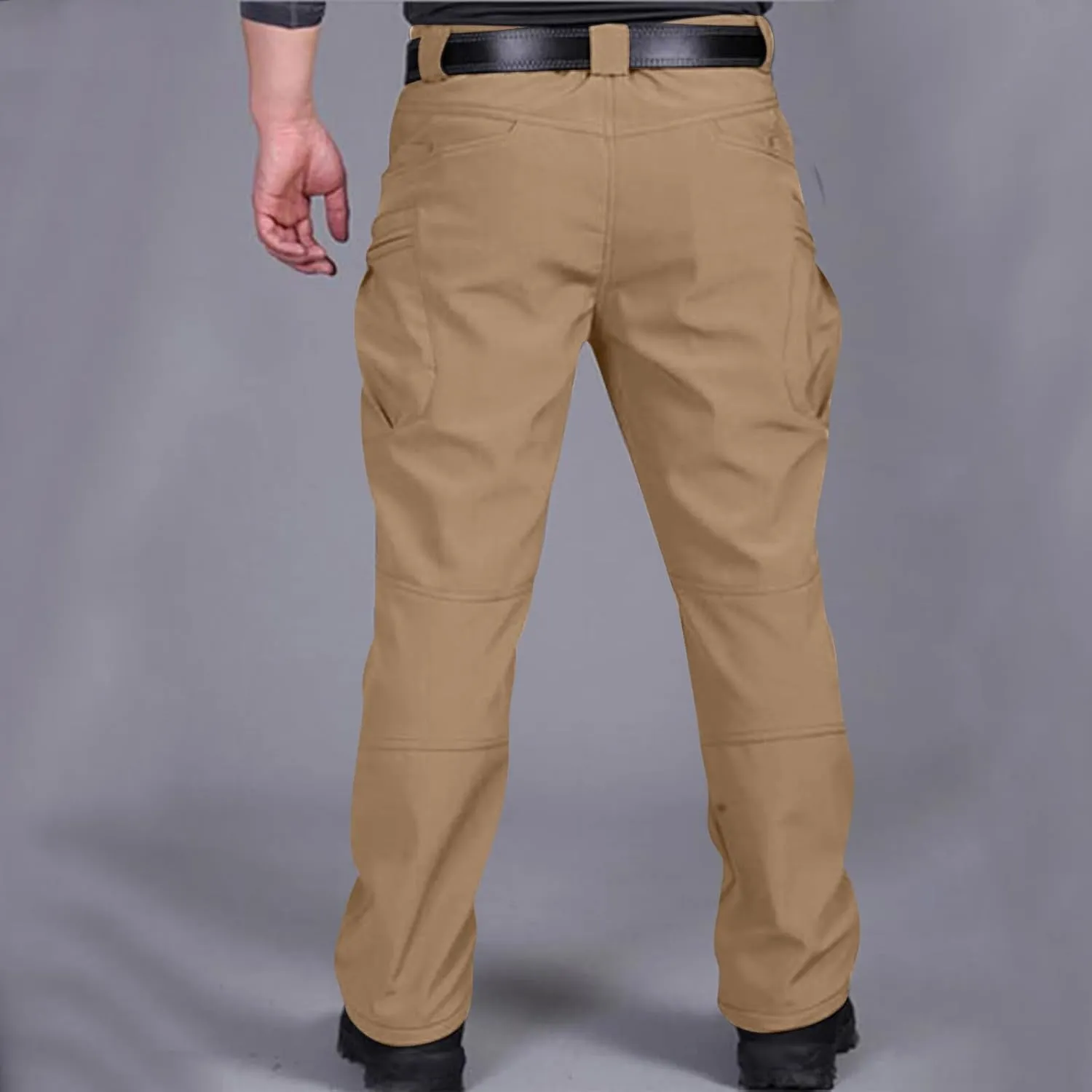 Muscularfit Mens Pants Big and Tall Multi Pockets Buckle Zipper Cargo Pant Causal Loose Solid Sports Trousers Trendy Clothes