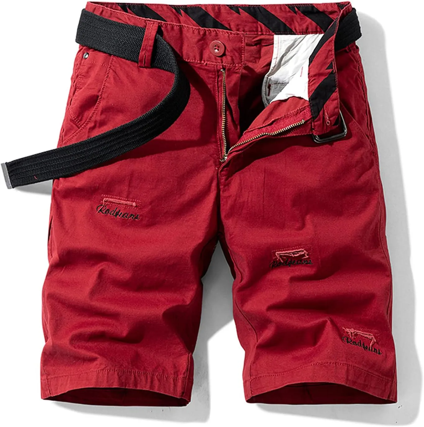 Muscularfit Summer Shorts for Men 2023 Waistband Multi Pockets Cargo Shorts 6" Inseam Casual Solid Cotton Tooling Shorts Work