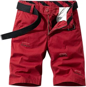 Muscularfit Summer Shorts for Men 2023 Waistband Multi Pockets Cargo Shorts 6" Inseam Casual Solid Cotton Tooling Shorts Work