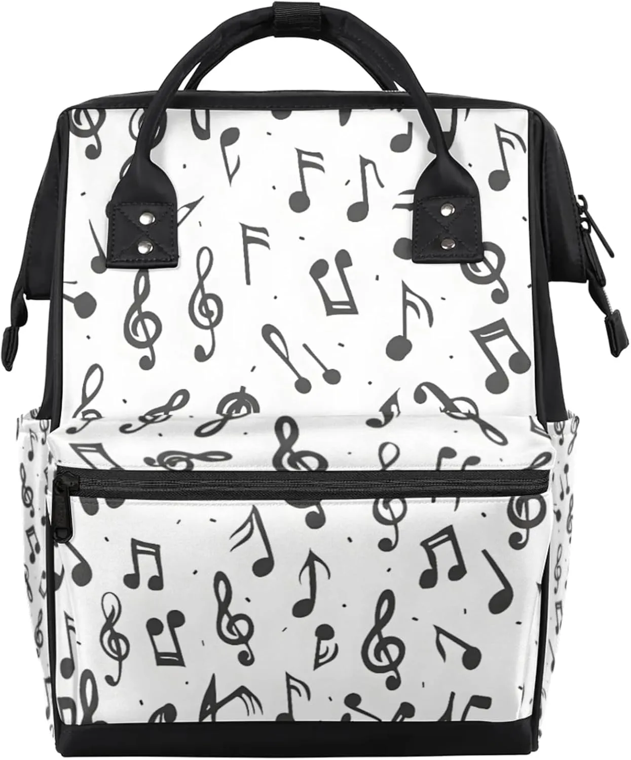 Music Symbols Patterns Diaper Bag Mommy Bags With Adjustable Shoulder Strap Waterproof Multifunction Shoulder Bag Travel Large Capacity Backpack for Moms And Dads