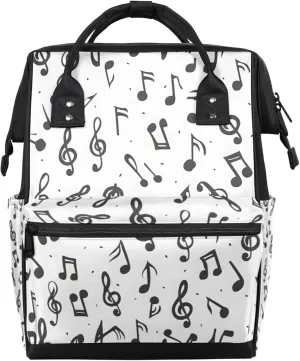 Music Symbols Patterns Diaper Bag Mommy Bags With Adjustable Shoulder Strap Waterproof Multifunction Shoulder Bag Travel Large Capacity Backpack for Moms And Dads