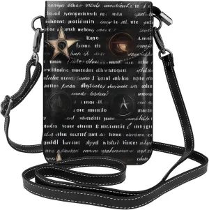 Mysterious Text Women'S Crossbody Bag, *Zipper Phone Wallet, Cute Purse, Shoulder Bag, Detachable Shoulder Strap