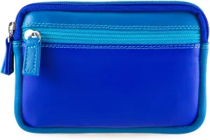 mywalit Small Leather Double Zip Purse | Coin Pocket & Zipped Compartment | Card Slot | Seascape | Stylish & Compact Accessory for Men & Women | Perfect for Everyday Use