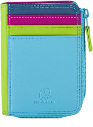mywalit Small Zip Leather Purse | 3 Card Slots | ID Window & Coin Pocket | Liguria | Stylish & Compact Accessory for Men & Women | Perfect for Everyday Use