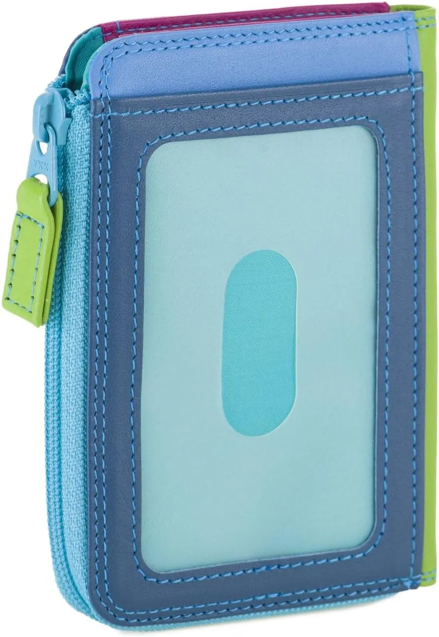 mywalit Small Zip Leather Purse | 3 Card Slots | ID Window & Coin Pocket | Liguria | Stylish & Compact Accessory for Men & Women | Perfect for Everyday Use