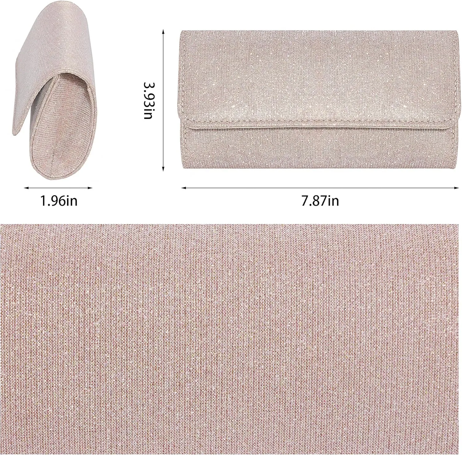 Naimo Flap Dazzling Small Clutch Bag Evening Bag With Detachable Chain