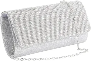 Naimo Flap Dazzling Small Clutch Bag Evening Bag With Detachable Chain