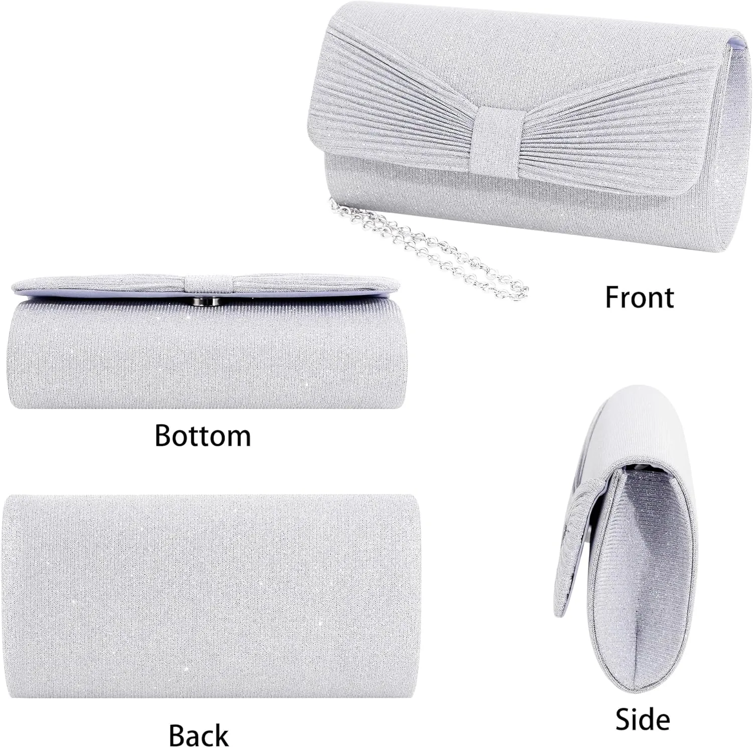 Naimo Flap Dazzling Small Clutch Bag Evening Bag With Detachable Chain