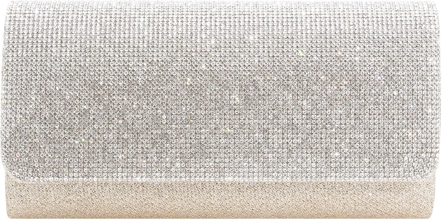 Naimo Flap Dazzling Small Clutch Bag Evening Bag With Detachable Chain