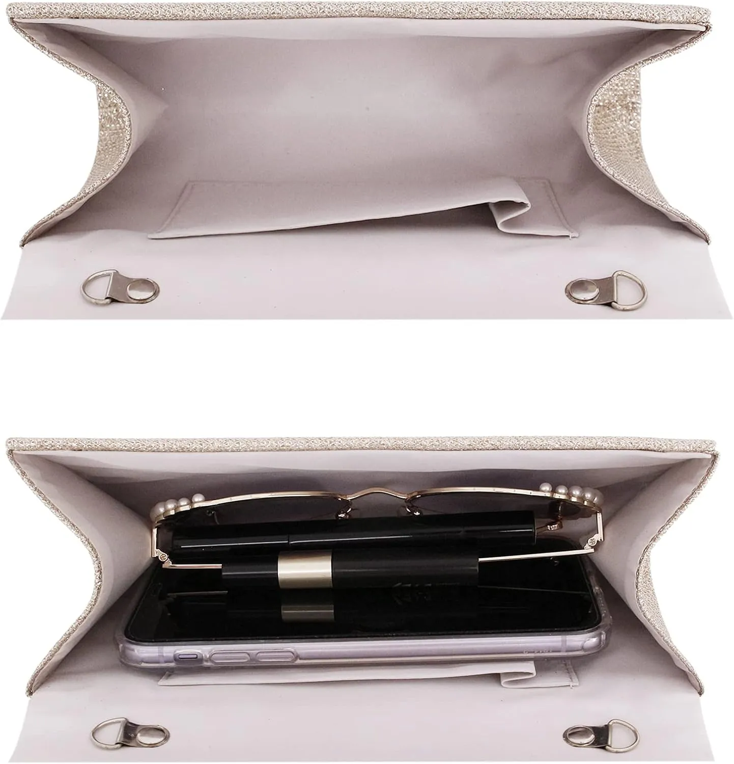 Naimo Flap Dazzling Small Clutch Bag Evening Bag With Detachable Chain