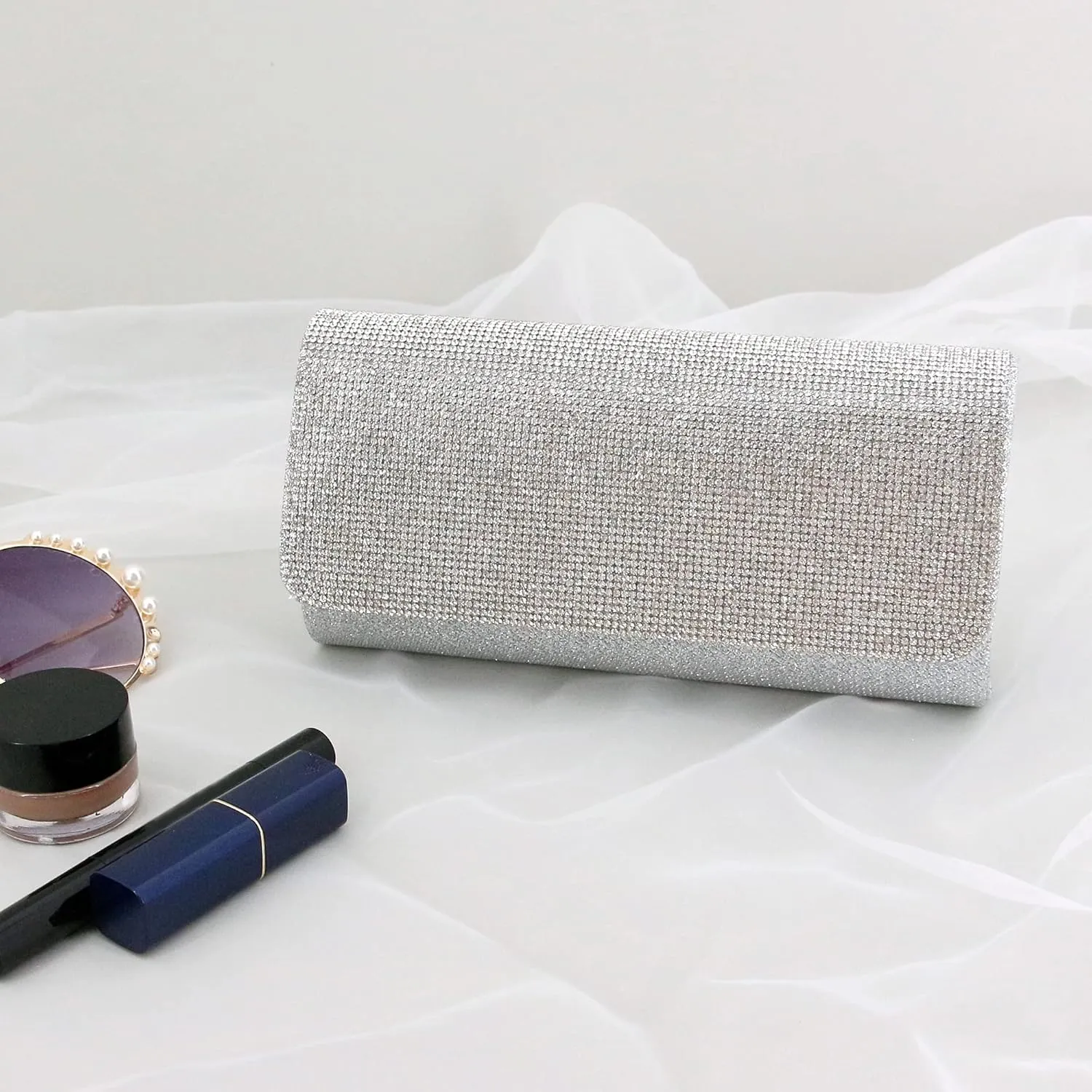 Naimo Flap Dazzling Small Clutch Bag Evening Bag With Detachable Chain