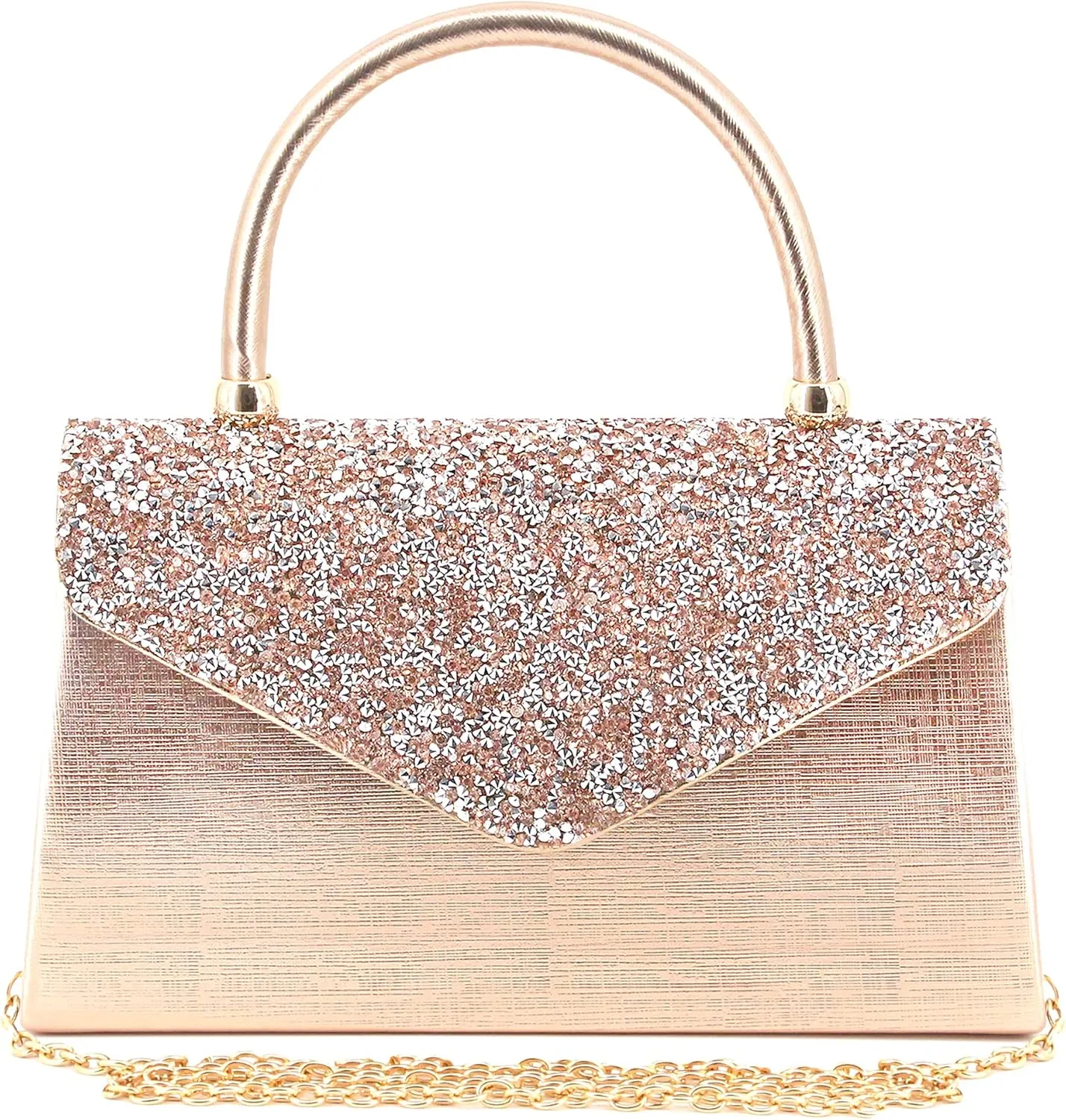Naimo Shiny Crystal Evening Clutch Bag Top Handle Handbag Crossbody Shoulder Bag Wedding Party Bride Purse