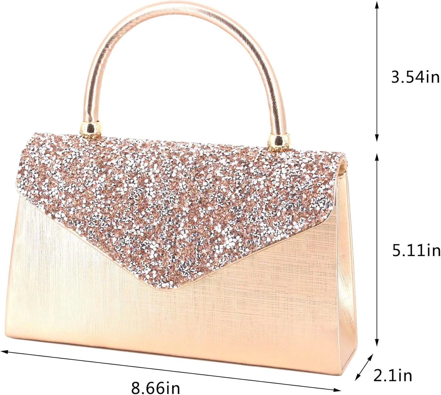 Naimo Shiny Crystal Evening Clutch Bag Top Handle Handbag Crossbody Shoulder Bag Wedding Party Bride Purse