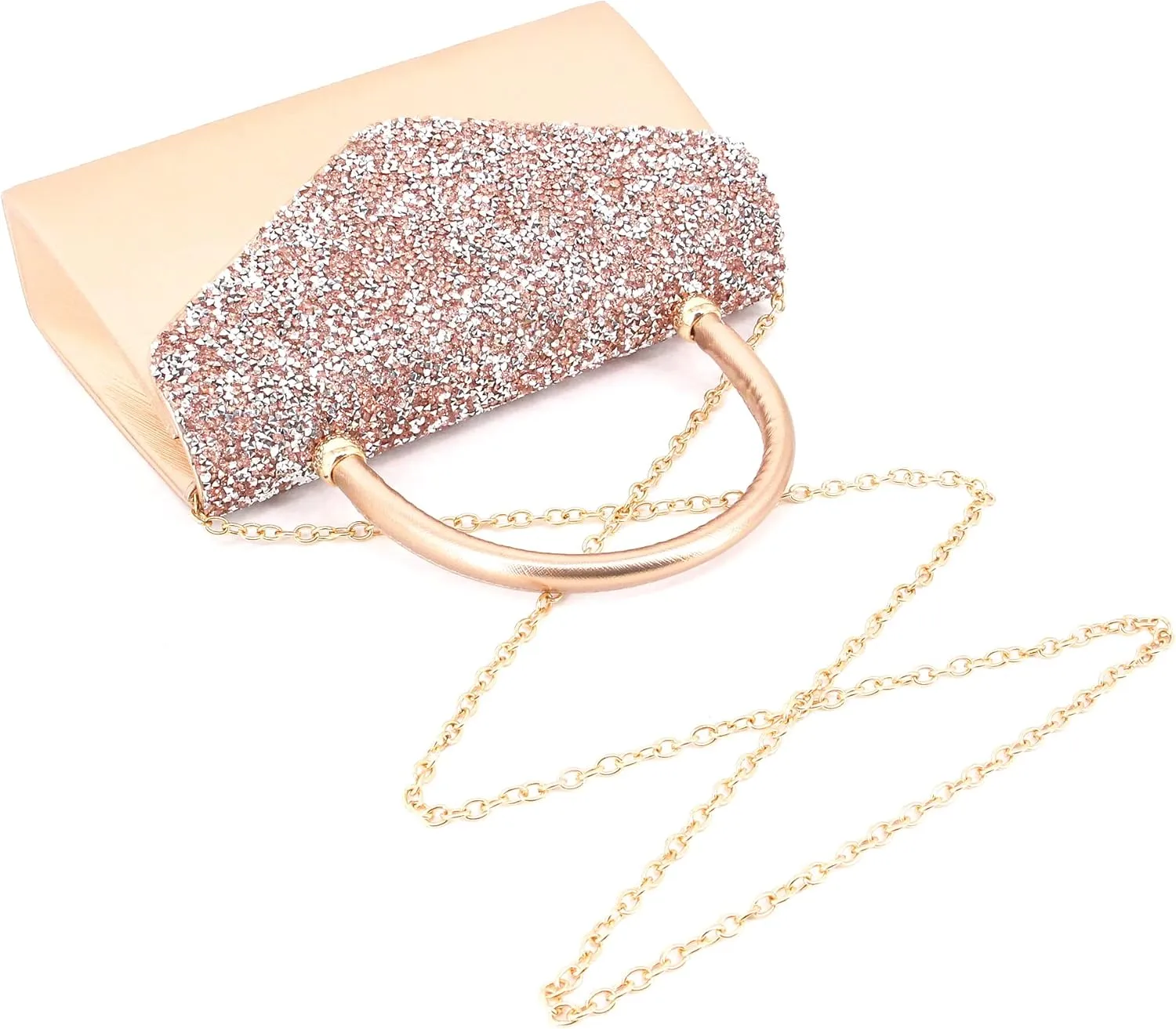 Naimo Shiny Crystal Evening Clutch Bag Top Handle Handbag Crossbody Shoulder Bag Wedding Party Bride Purse