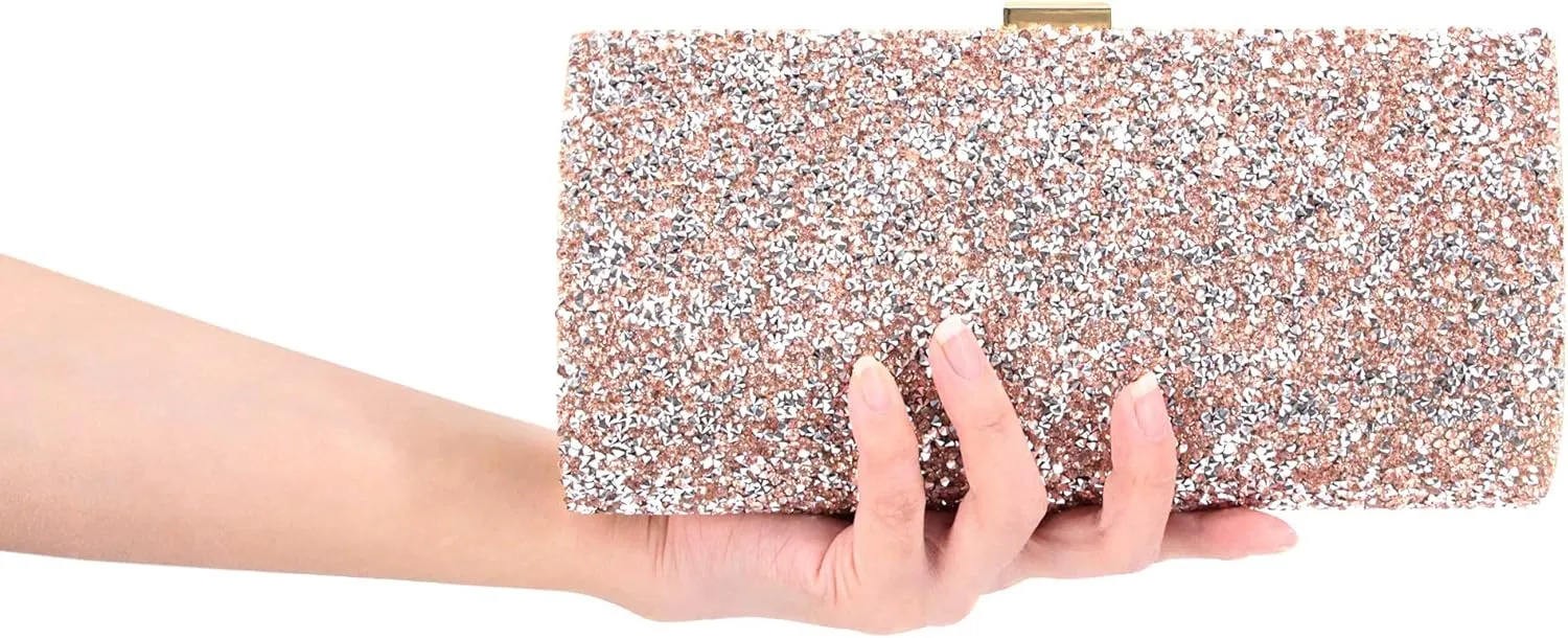 Naimo Women's Sequin Rhinestone Evening Bag Elegant Glitter Clutch Handbag Purse