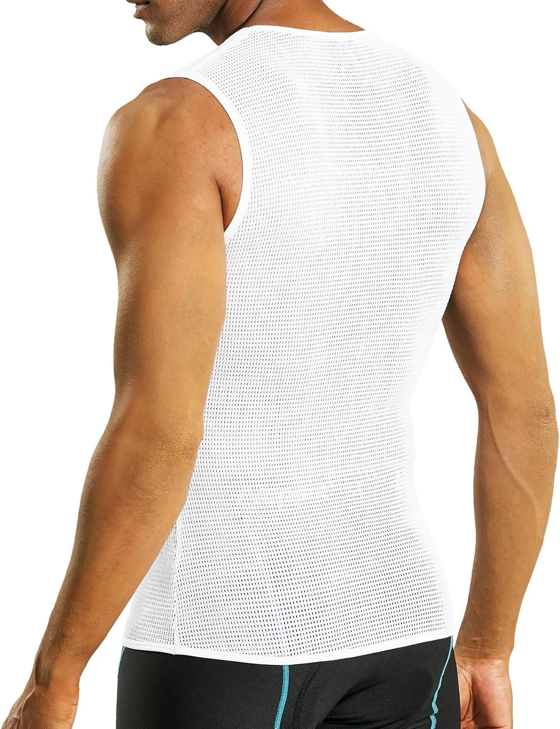 Nepest Mens Vests/Short Sleeve Biking Base Layer Mesh Sleeveless Cycling Baselayer Bicycle Ultralight Undershirts