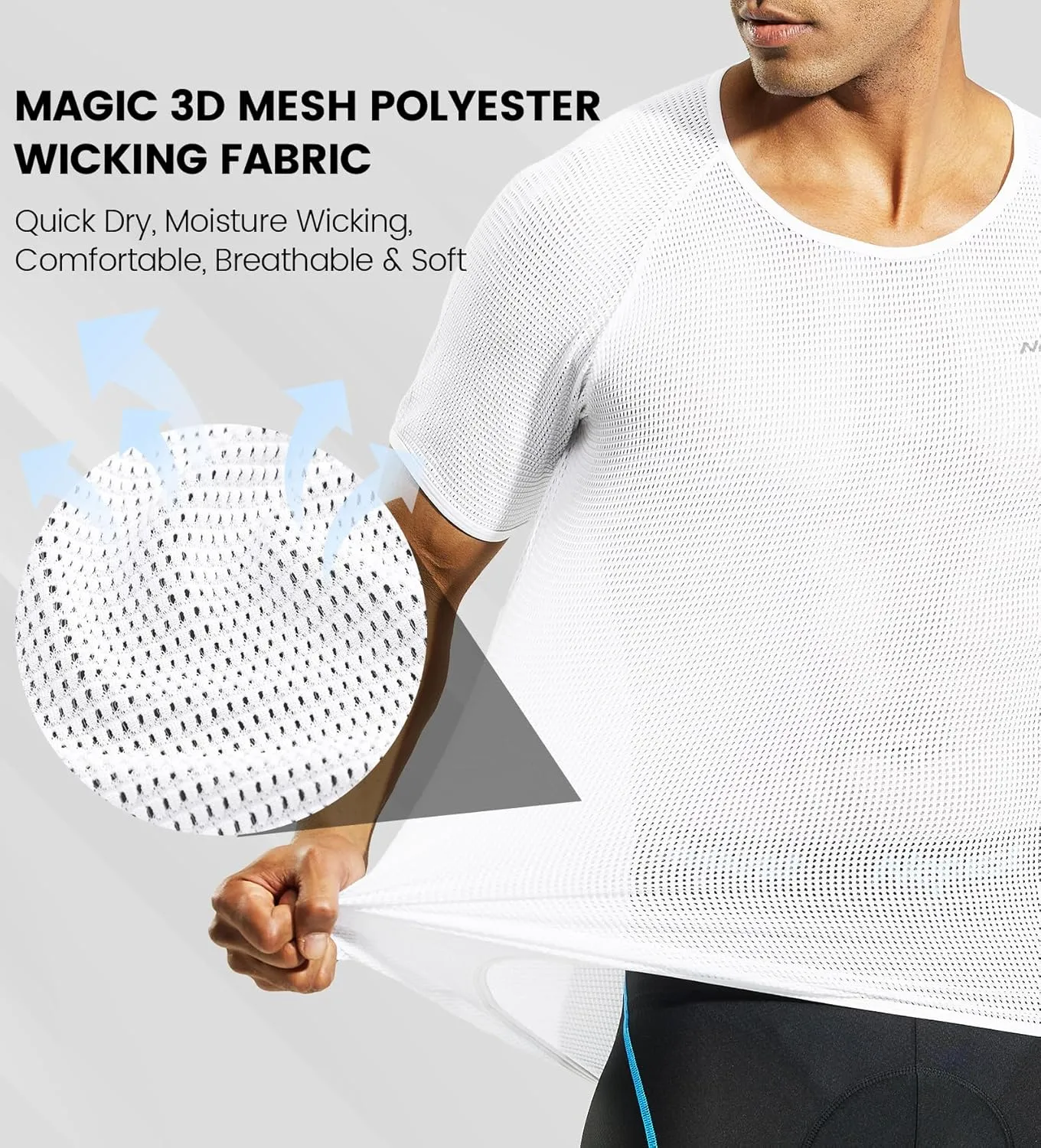 Nepest Mens Vests/Short Sleeve Biking Base Layer Mesh Sleeveless Cycling Baselayer Bicycle Ultralight Undershirts