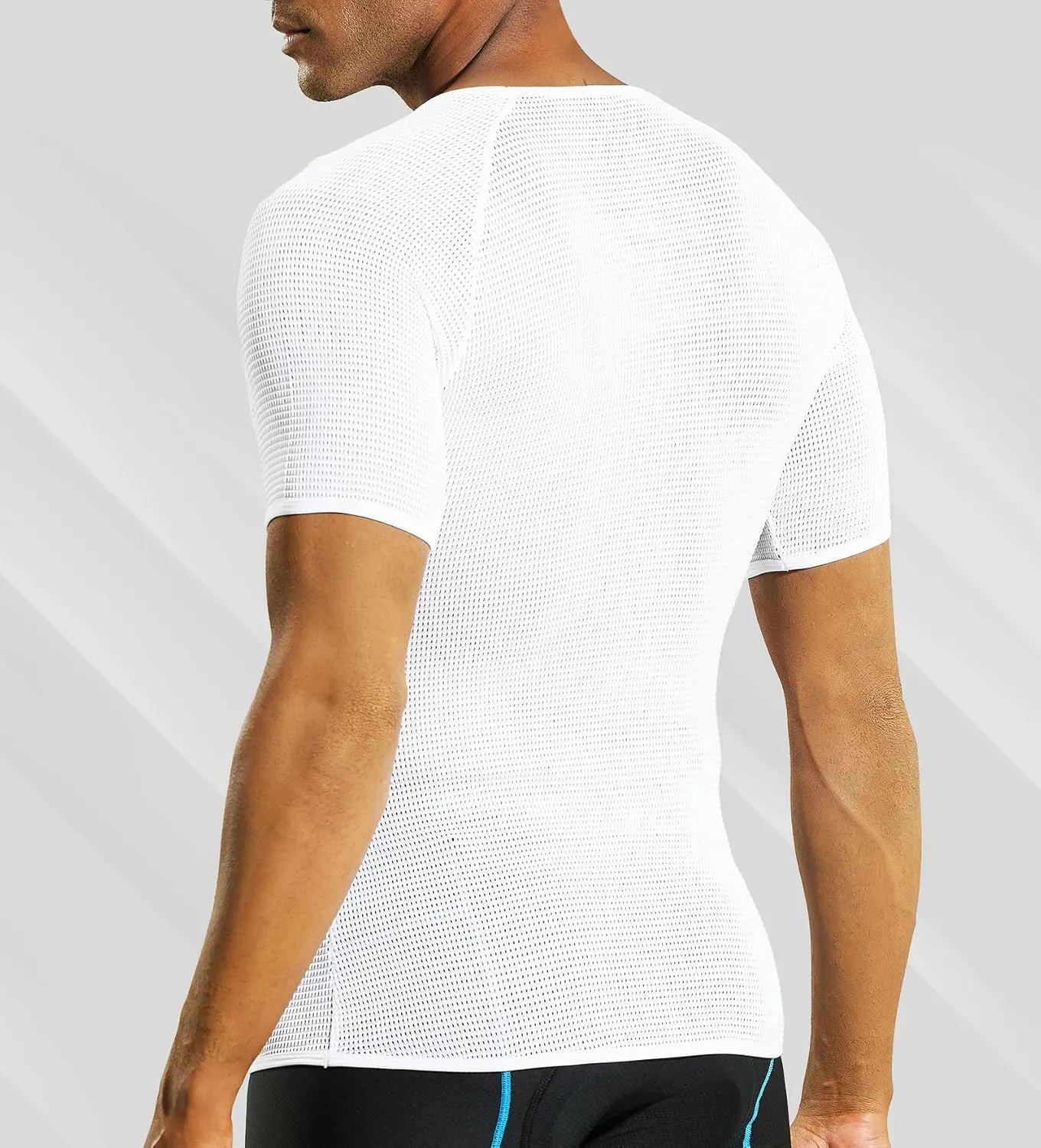 Nepest Mens Vests/Short Sleeve Biking Base Layer Mesh Sleeveless Cycling Baselayer Bicycle Ultralight Undershirts
