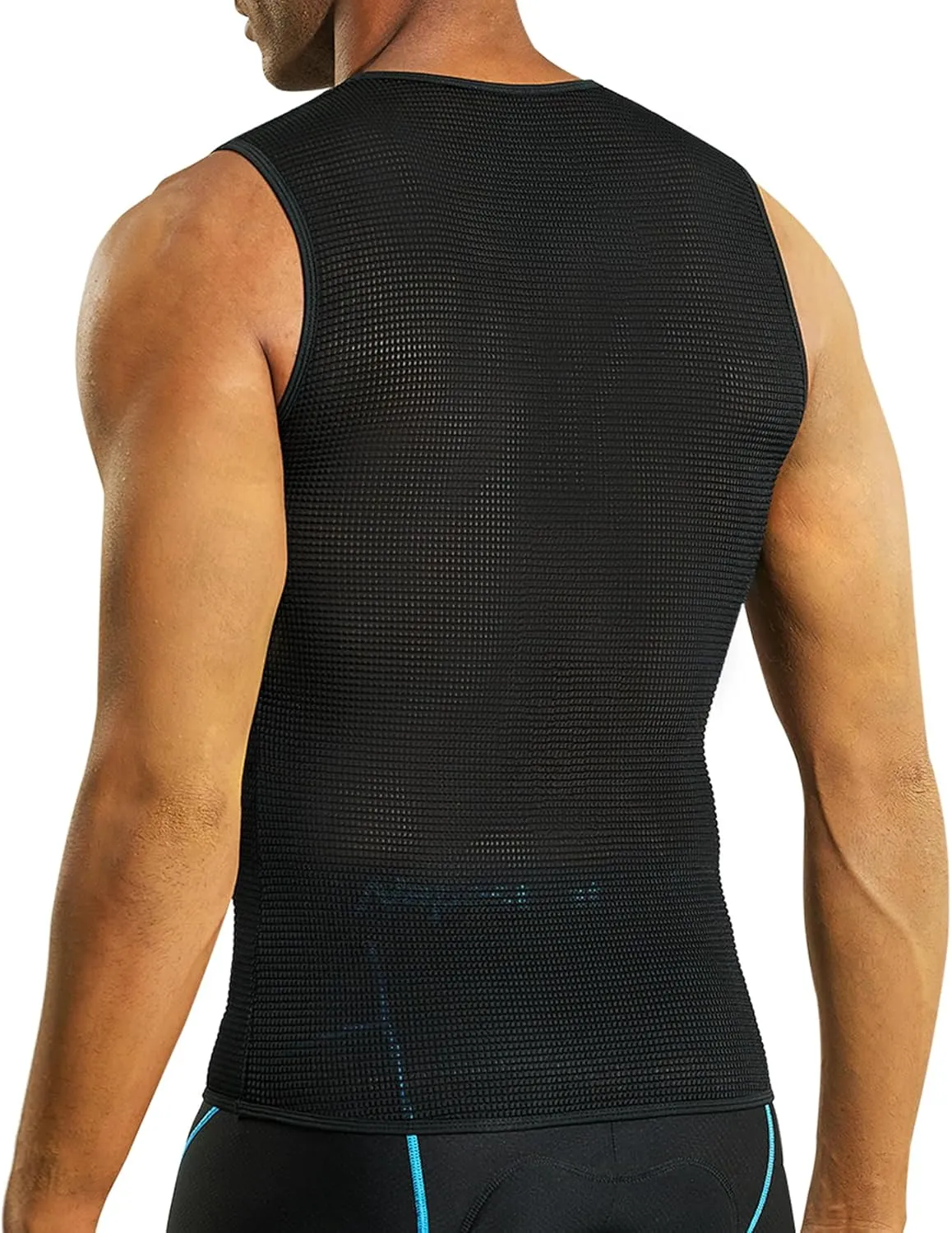 Nepest Mens Vests/Short Sleeve Biking Base Layer Mesh Sleeveless Cycling Baselayer Bicycle Ultralight Undershirts