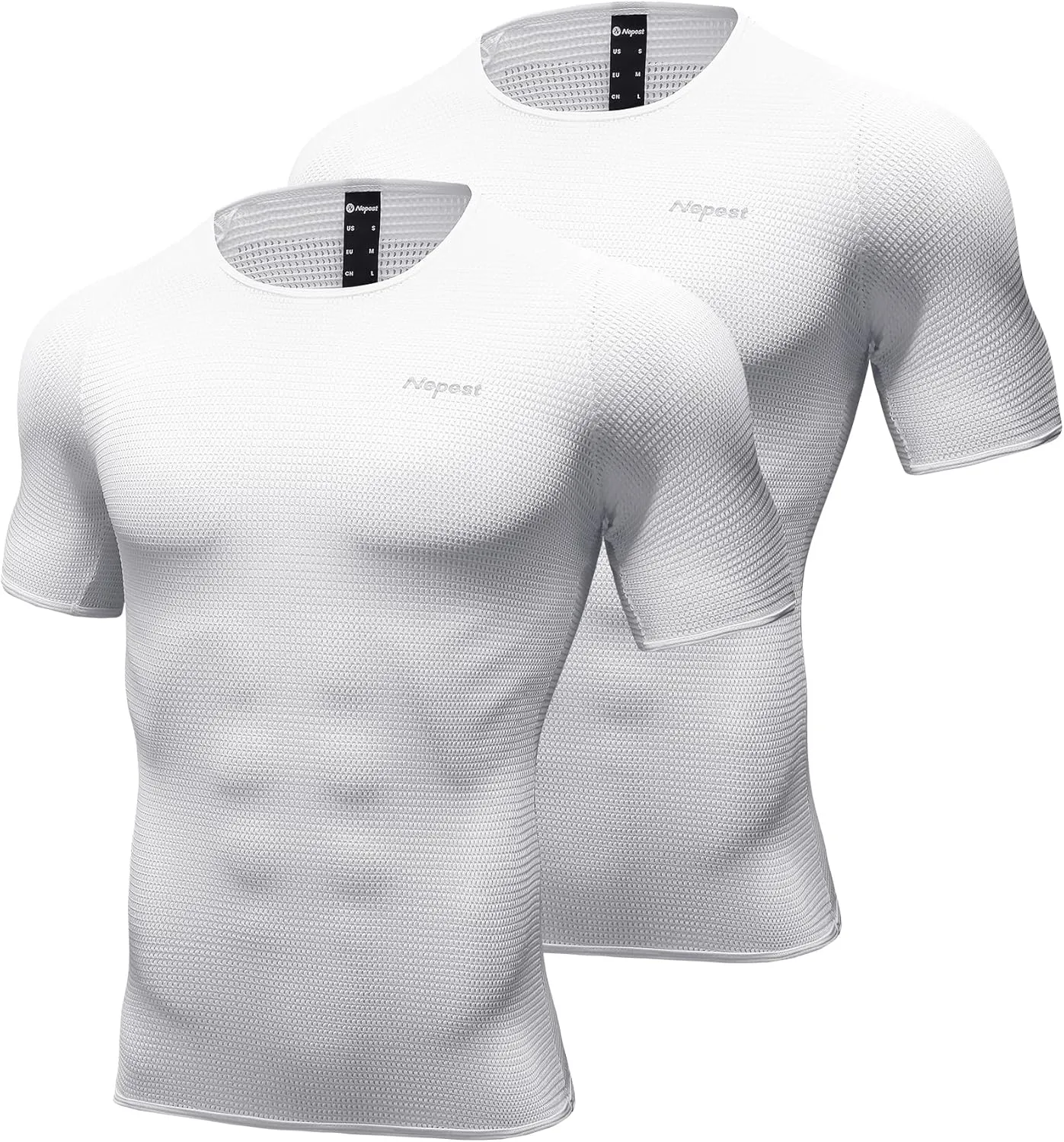 Nepest Mens Vests/Short Sleeve Biking Base Layer Mesh Sleeveless Cycling Baselayer Bicycle Ultralight Undershirts