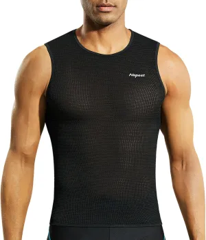 Nepest Mens Vests/Short Sleeve Biking Base Layer Mesh Sleeveless Cycling Baselayer Bicycle Ultralight Undershirts