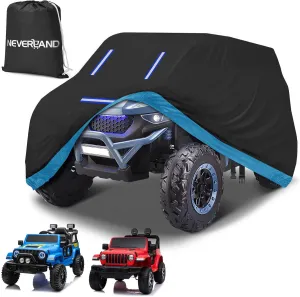 NEVERLAND Kids Ride-On Toy Car Cover - Heavy Duty 420D Waterproof All-Weather Protection for Power Wheels Jeep & Toddler Electric Vehicles - Universal Fit with 3 Reflective Strips