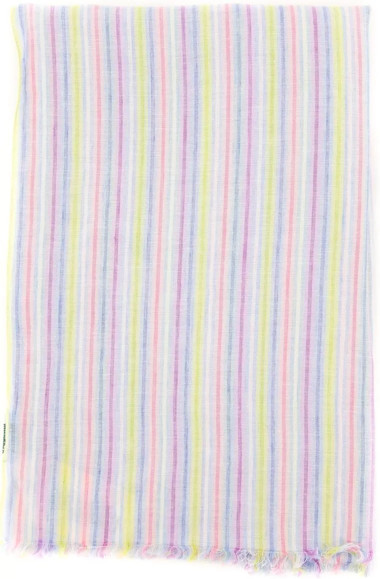 New Borrelli Multi-Colored Linen Scarf