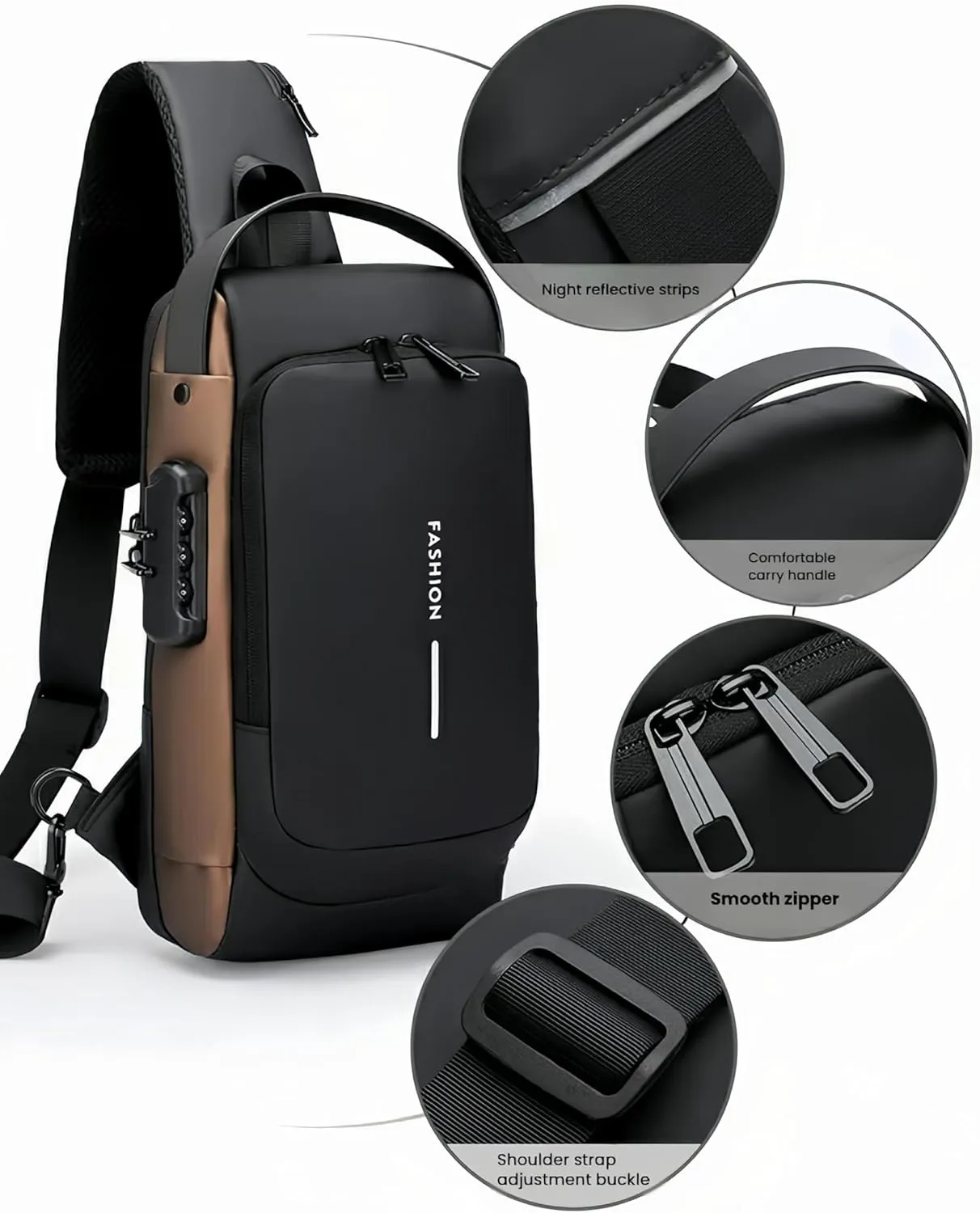 New Carbon Fiber Streamline Anti Theft Sling Bag for Women Men, Sling Backpack USB Waterproof Chest Daypack for Travel/Sport (Grey)