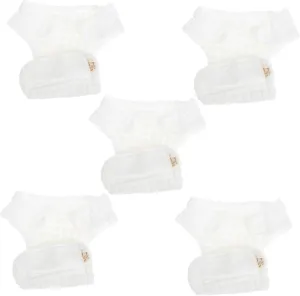 Newborn White Cloth Diapers 5 Pack Reusable Washable Diapers for Newborns