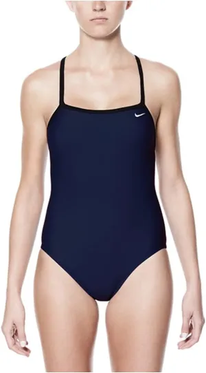 Nike Swim Nylon Core Solids Competitive Athletic Swim Suit Royal Blue