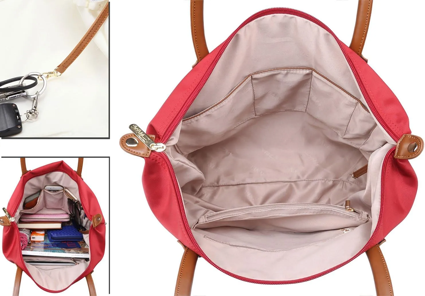 NNEE® Water Resistance Nylon Tote Bag & Multiple Pocket Design