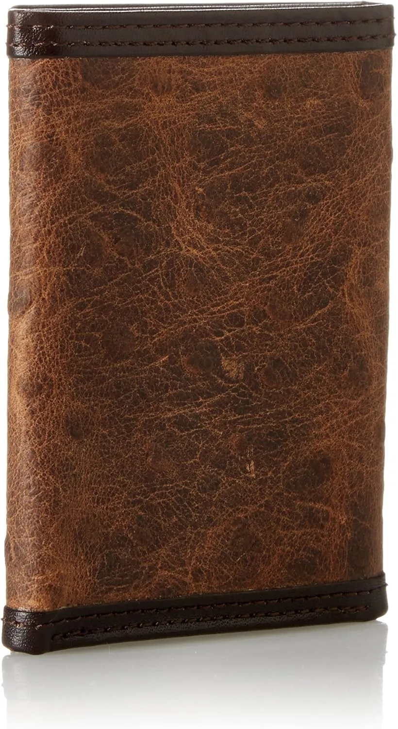 Nocona Men's Brown Ostrich Trifold