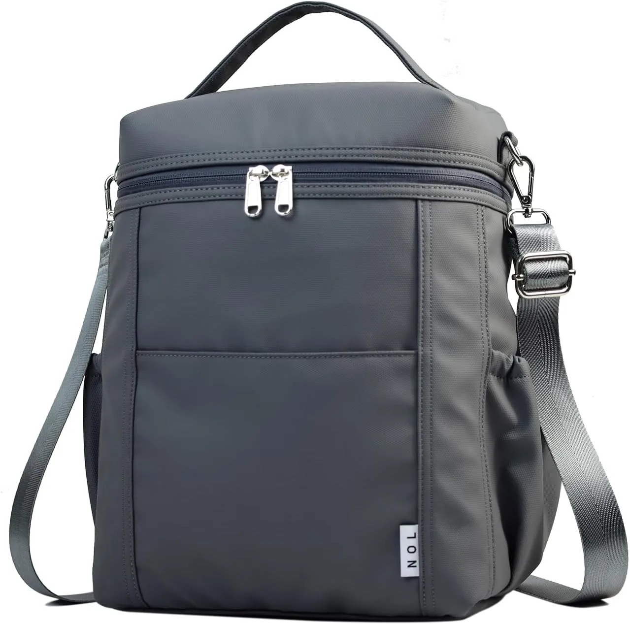 NOL Natural Organic Lifestyle Insulated Lunch Bags for Women Cooler Bag Lightweight Nylon Waterproof Lunch Box For Work (Dark gray, Large)
