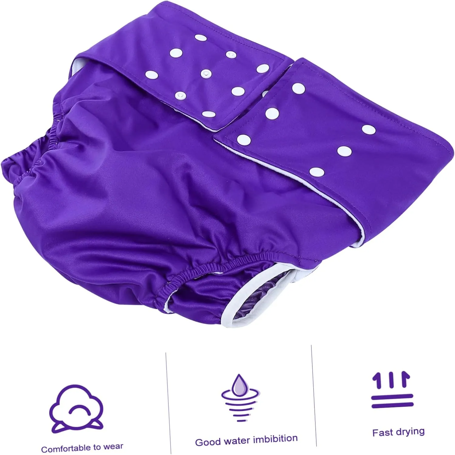NOLITOY Adult Reusable Cloth Diapers Washable Leakproof for Heavy Wetters Unisex Comfortable Fit