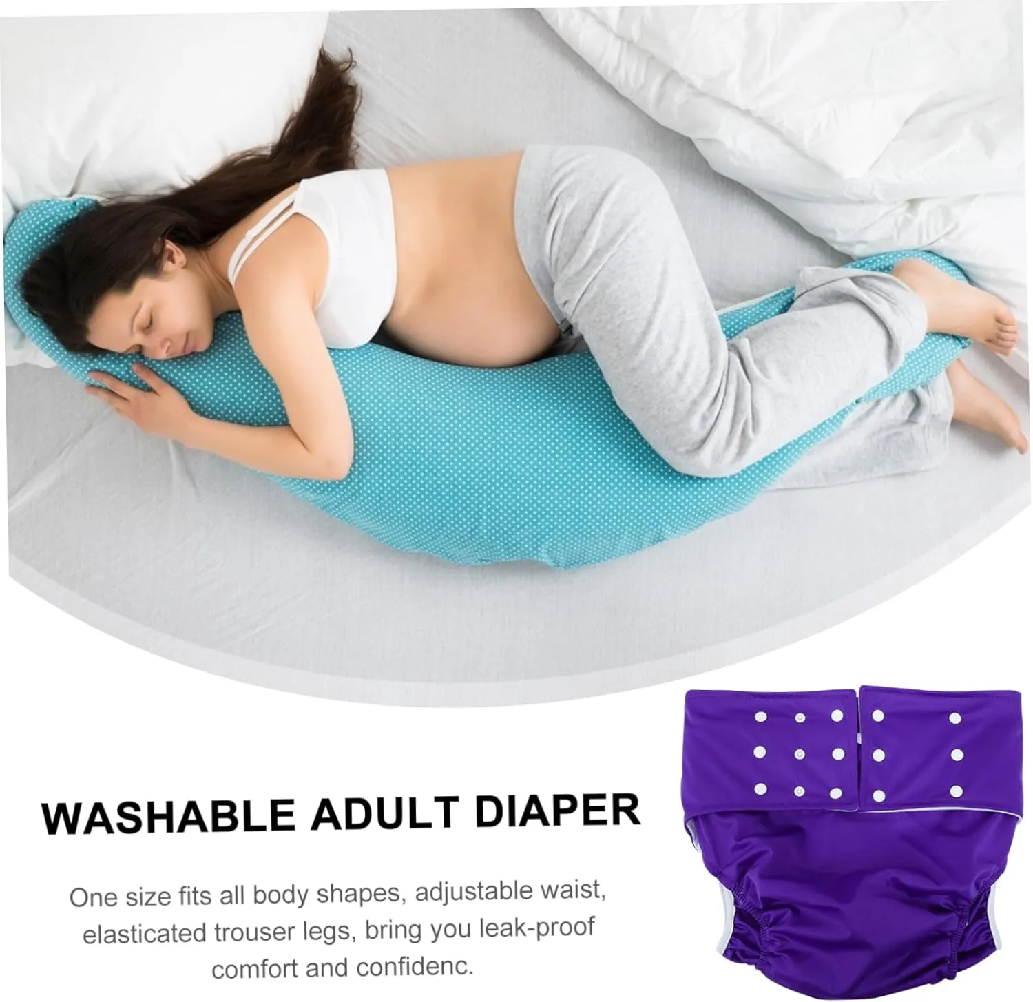 NOLITOY Adult Reusable Cloth Diapers Washable Leakproof for Heavy Wetters Unisex Comfortable Fit