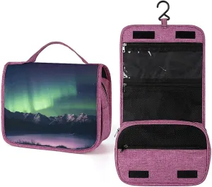 Northern Aurora Night Travel Toiletry Bag for Women,Hanging Toiletry Organizer with Hook, Makeup Bag Travel Organizer for Shampoo,Toiletriesl