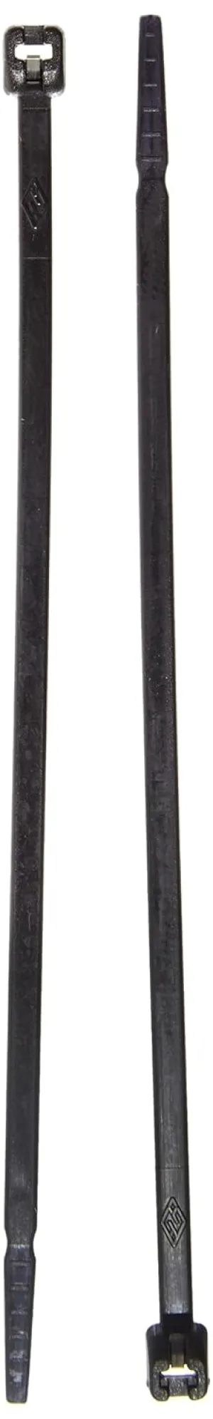 NSI 4180-SB Cable Tie with Stainless Steel Barb, 18 Tensile Strength, 4" Length, Black