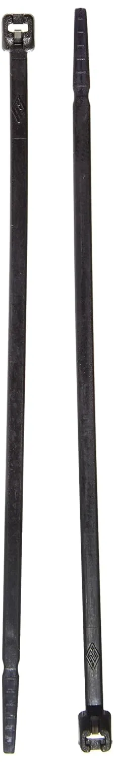 NSI 4180-SB Cable Tie with Stainless Steel Barb, 18 Tensile Strength, 4" Length, Black
