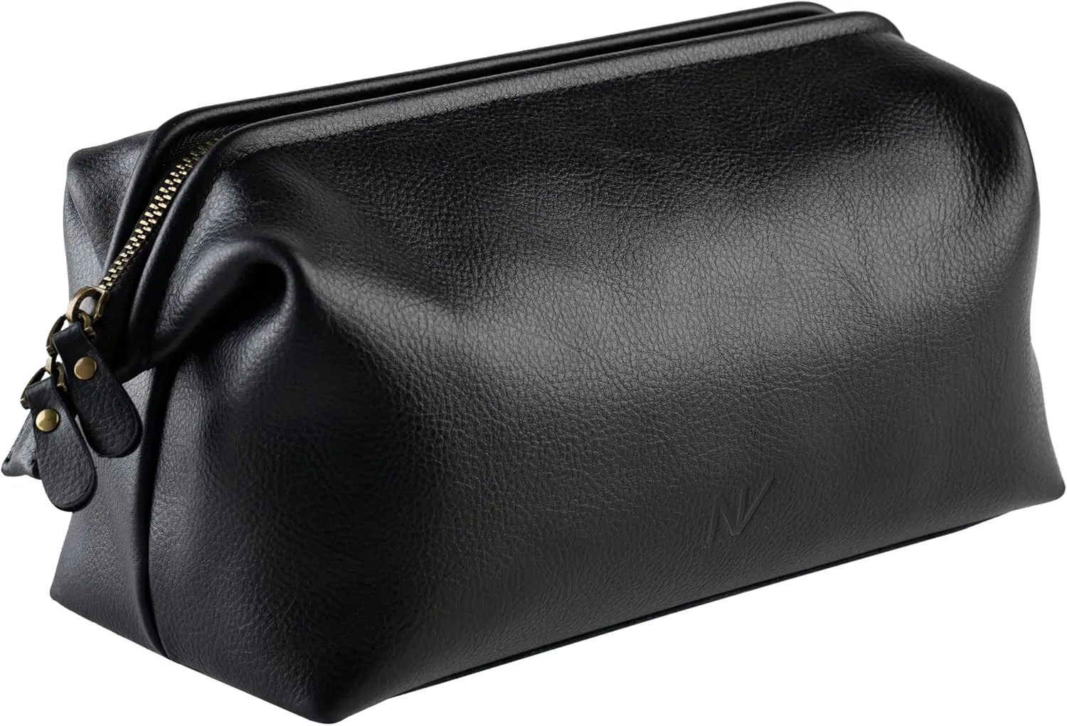 NV Holders Premium Genuine Leather Toiletry Bag for Men - The Ultimate Travel Dopp Kit and Hygiene Organizer, Perfect Men's Toiletry Travel Bag (Black)