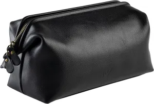 NV Holders Premium Genuine Leather Toiletry Bag for Men - The Ultimate Travel Dopp Kit and Hygiene Organizer, Perfect Men's Toiletry Travel Bag (Black)