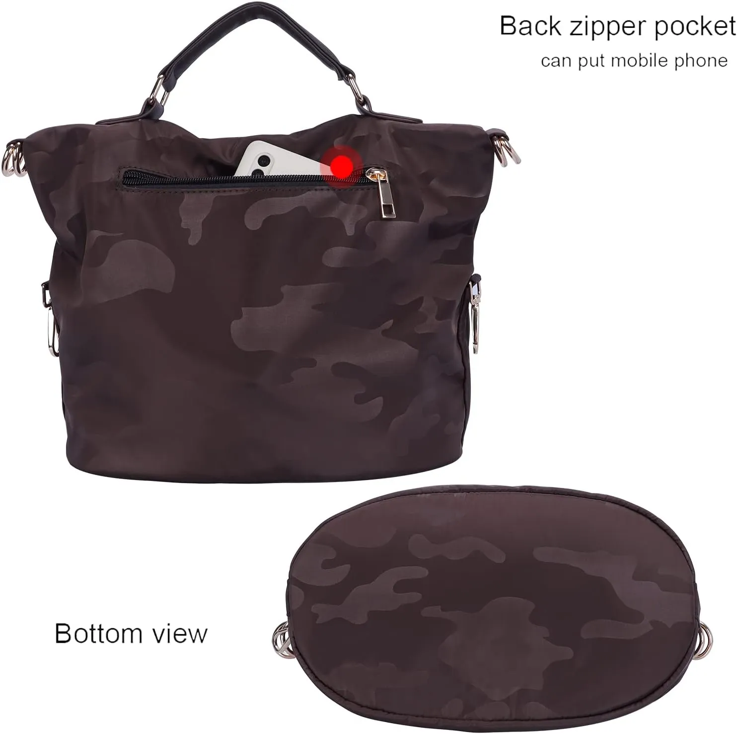 Nylon Crossbody Handbag for Women Anti-theft Purse Shopping Tote Bag Lightweight Shoulder Bag