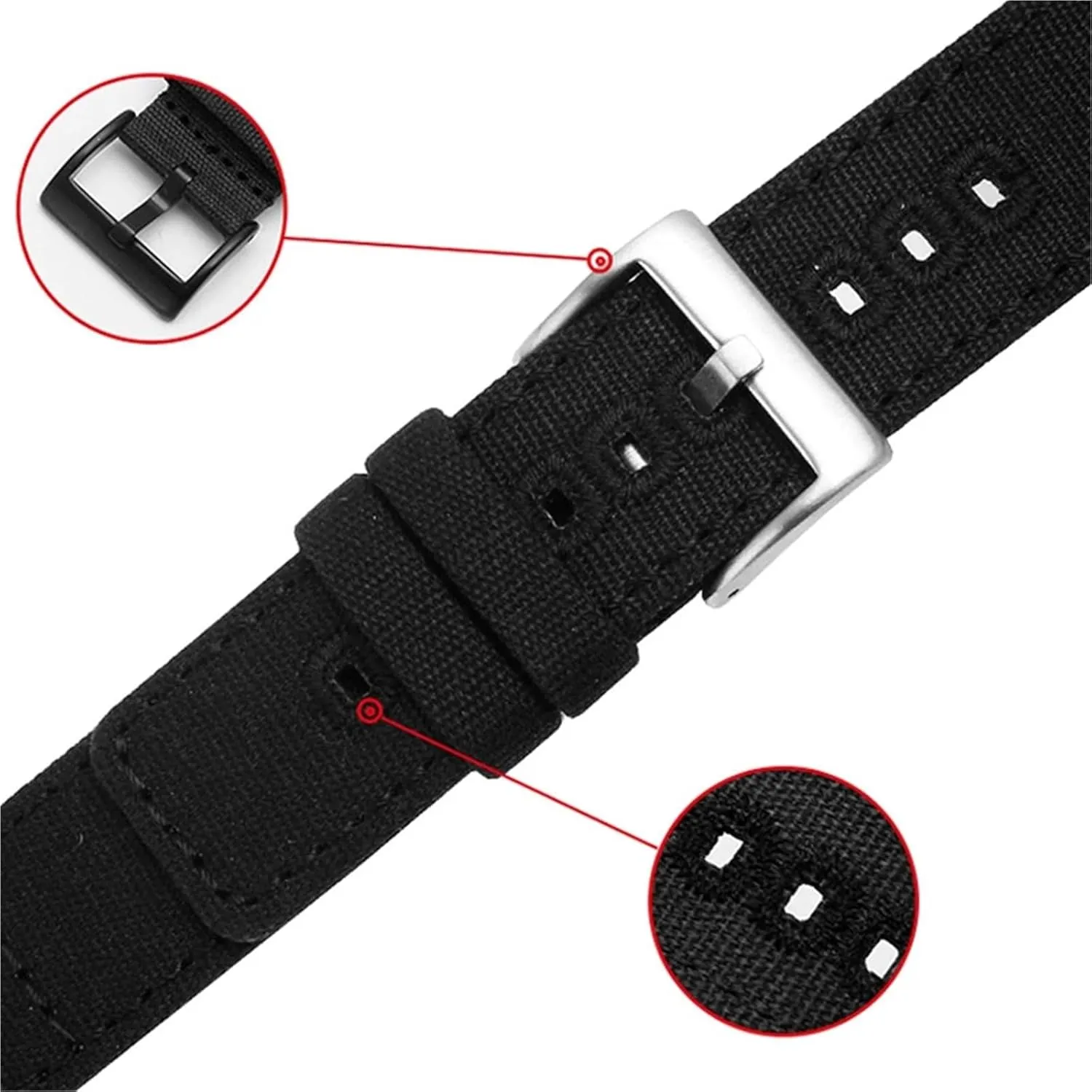 Nylon Watch Strap 18mm 20mm 22mm Canvas Quick Release Watch Band Men Women Universal Bracelet Watchband