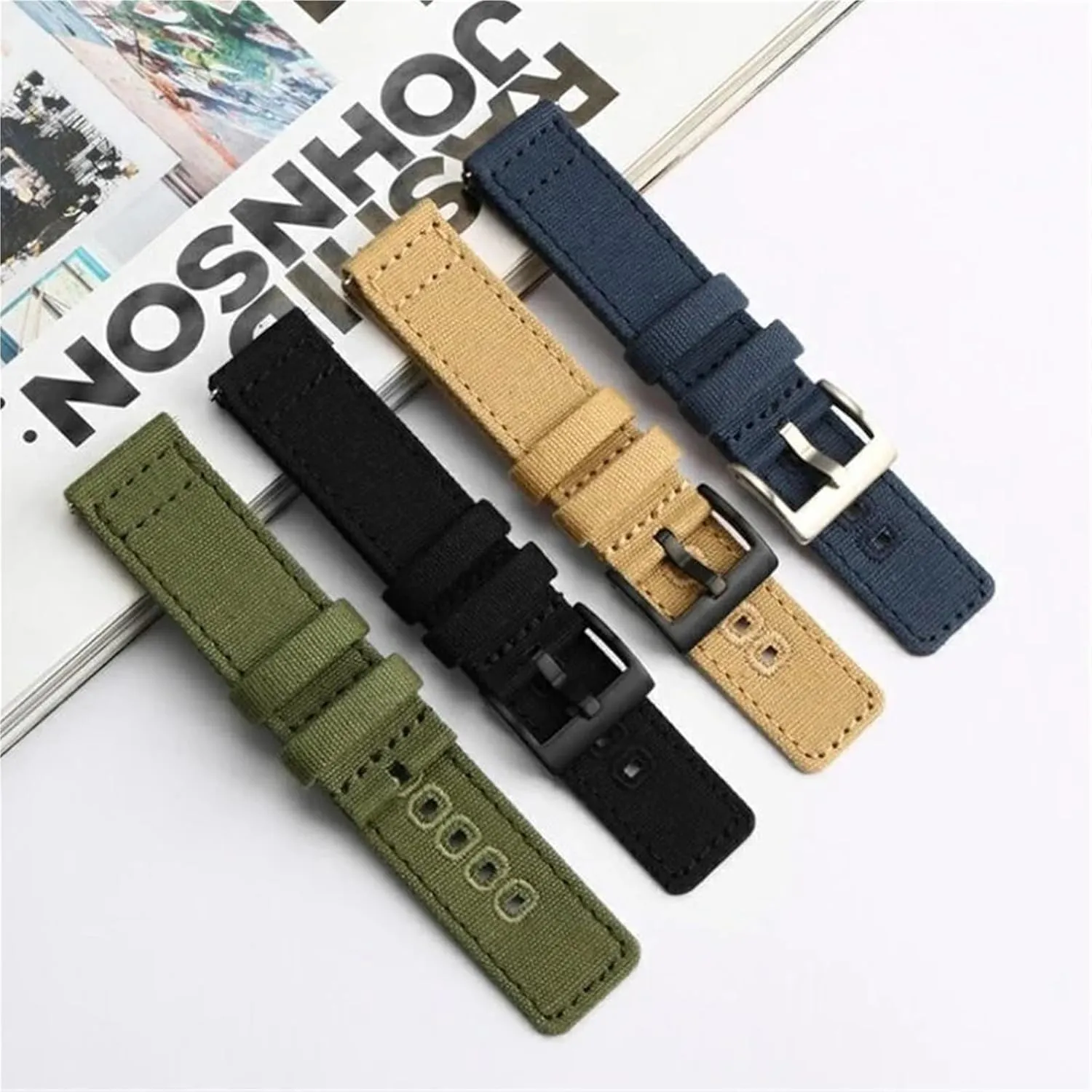 Nylon Watch Strap 18mm 20mm 22mm Canvas Quick Release Watch Band Men Women Universal Bracelet Watchband
