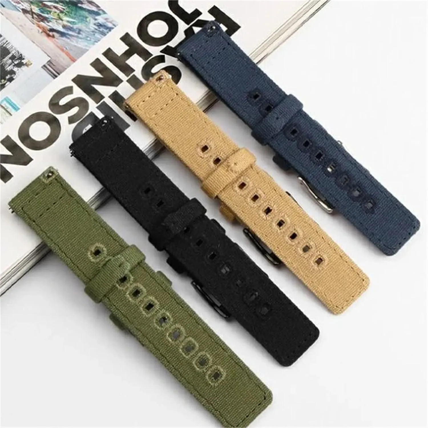 Nylon Watch Strap 18mm 20mm 22mm Canvas Quick Release Watch Band Men Women Universal Bracelet Watchband