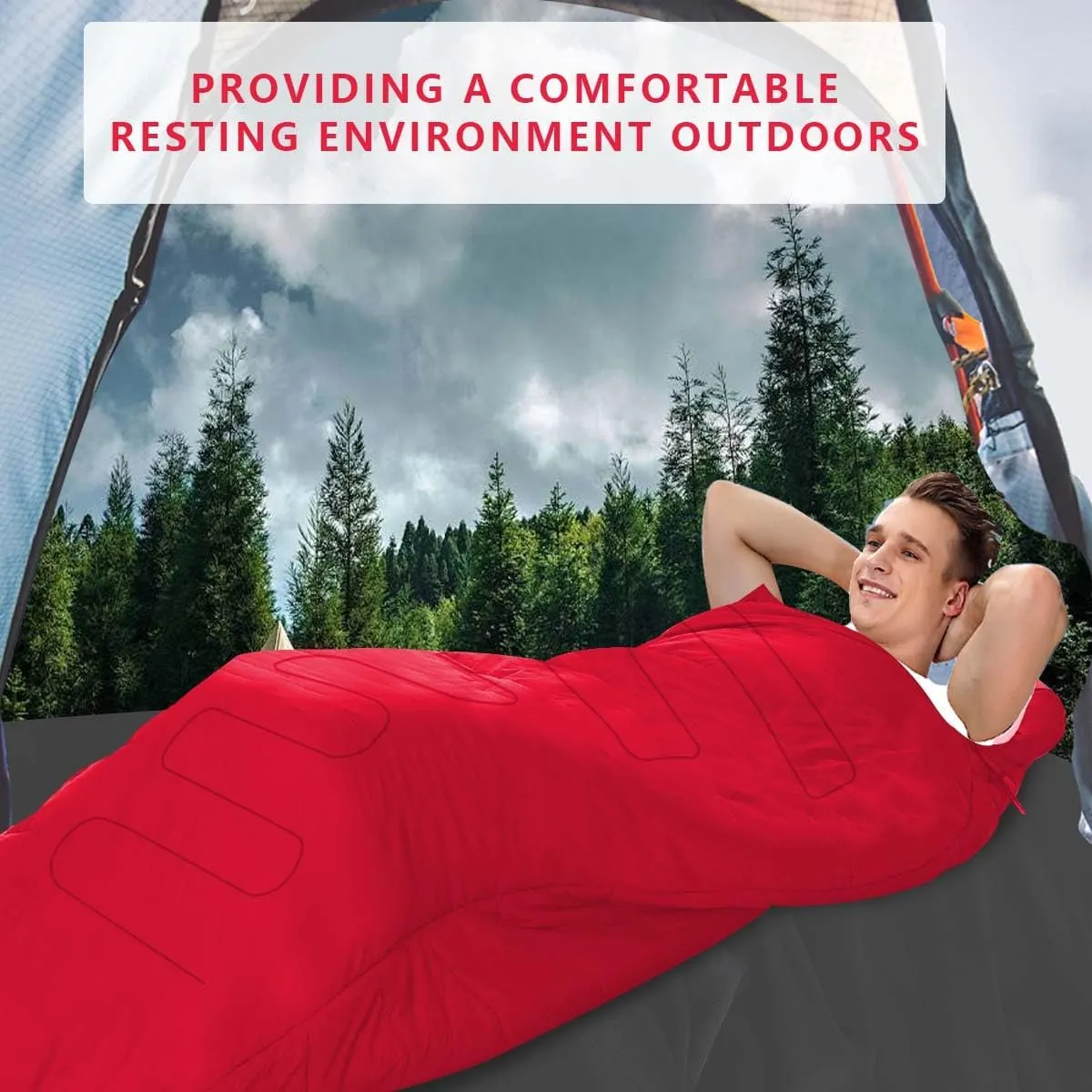 OBTANIM Camping Sleeping Bags Portable Waterproof Sleeping Bag for Adults Kids 4 Seasons Winter, Fall, Spring, Summer Backpacking Hiking Camping Mountaineering Indoor Outdoor Use