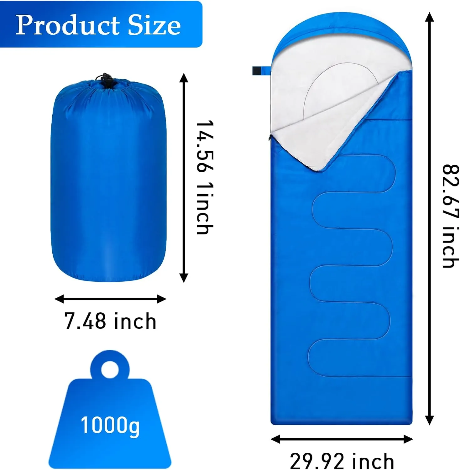 OBTANIM Camping Sleeping Bags Portable Waterproof Sleeping Bag for Adults Kids 4 Seasons Winter, Fall, Spring, Summer Backpacking Hiking Camping Mountaineering Indoor Outdoor Use