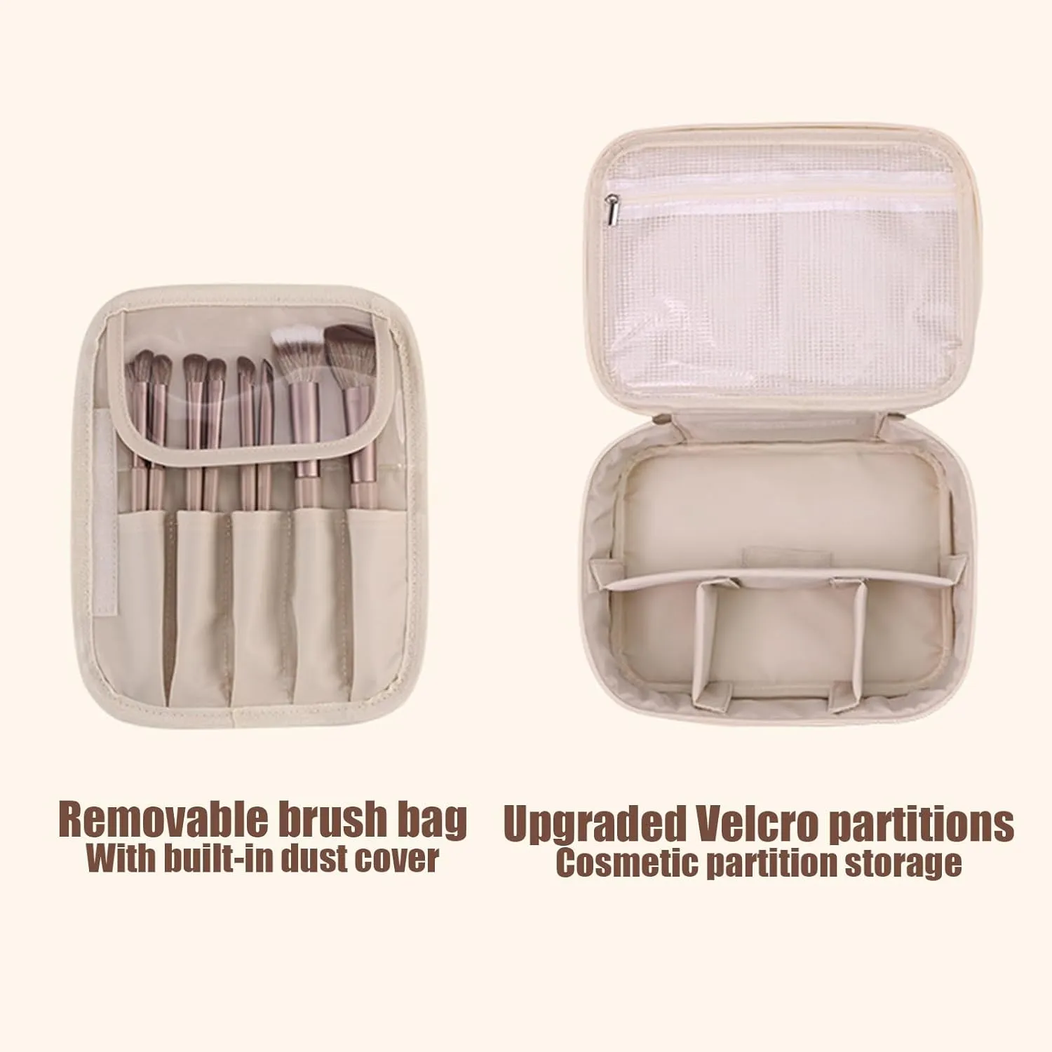 Obviousliy Multi-Compartment Toiletry Cosmetics Bag, Bathroom Travel Bag for Women, Multi Compartment Toiletry Cosmetic Bag(White)